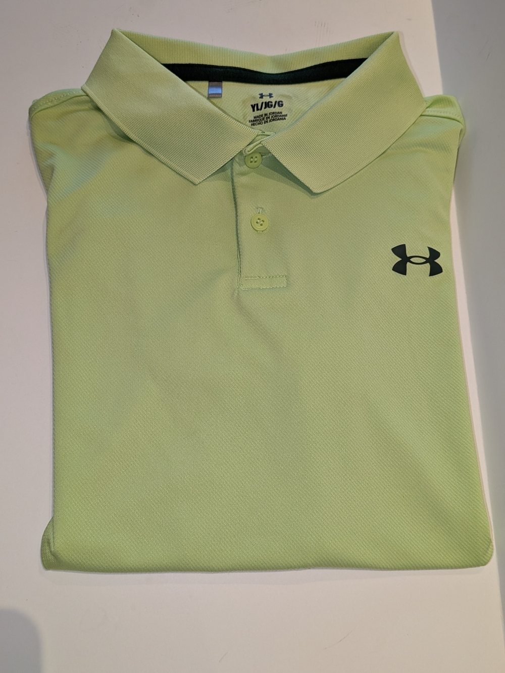 Under Armour Boys Lime Green Polo with Black Logo